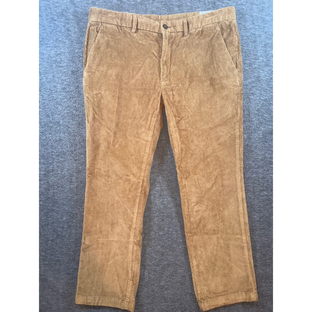 St Johns Bay Mens Khaki Corduroy Straight Fit Pants Size 38x30 NEW